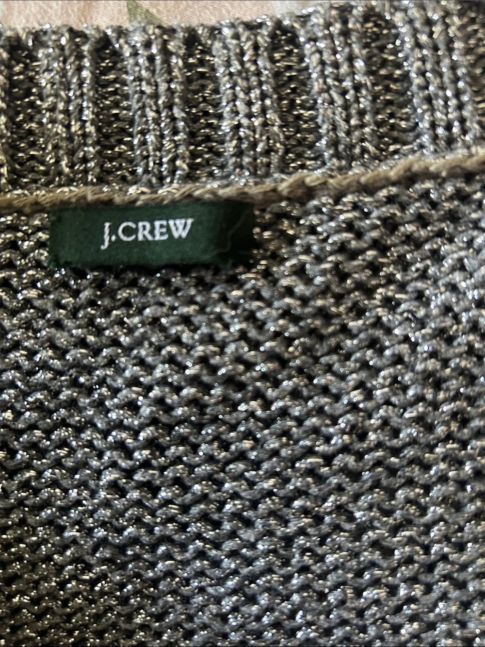 J. Crew Metallic Gray V-Neck Button Front Cardigan